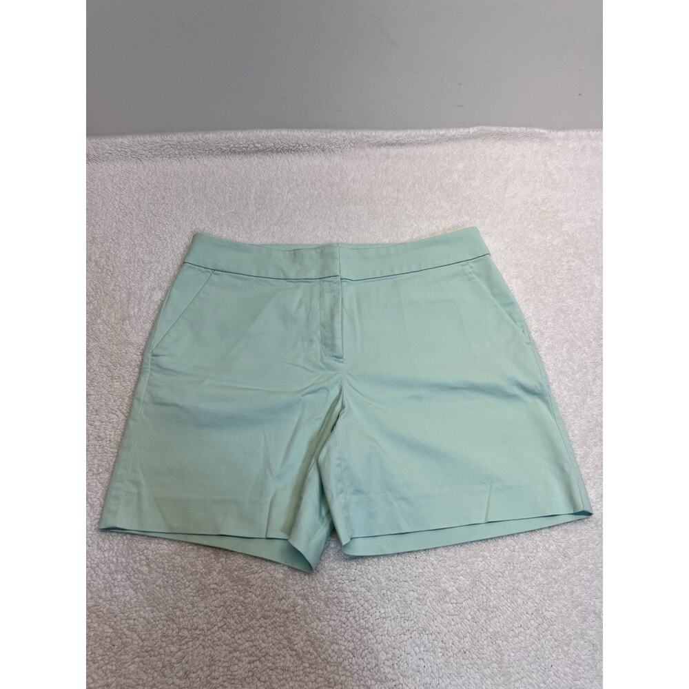 LOFT Womens Mint Green Stretch Cotton Twill Chino Riviera Shorts, Size 8